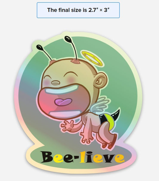 Noodle in bee costume - "BEELIVE"
